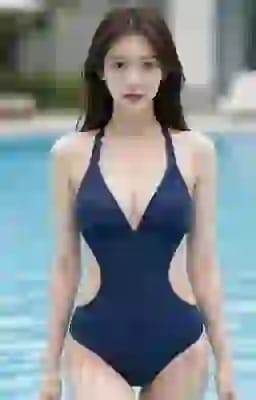 AI가 생성한 도자기 피부톤과 우아한 이목구비를 지닌 젊은 동아시아 여성의 초상화로, 피규어 프리셋으로 적합합니다.