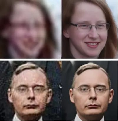 AI画像ぼかしによって複数の写真が変化した様子を示しています