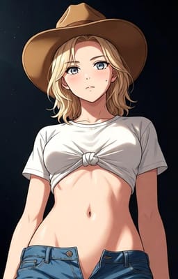 AI-generated anime-style portrait of a young woman with vibrant colors and stylized features, suitable for anime style preset.